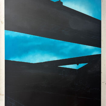 Motorway flyover against blue sky